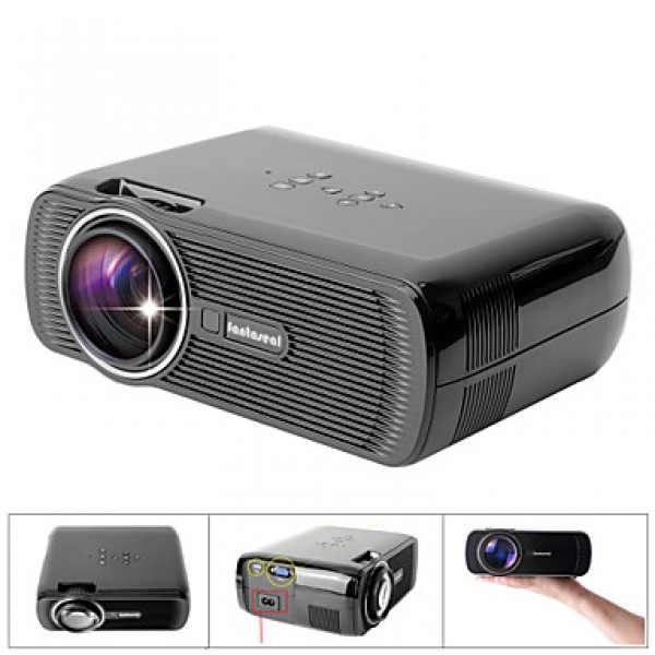 FHD 1080P Supported 1000LM Mutimedia Home Theater Mini LED Projector w/ ATV, HDMI, VGA, USB 2.0, AV, SD  