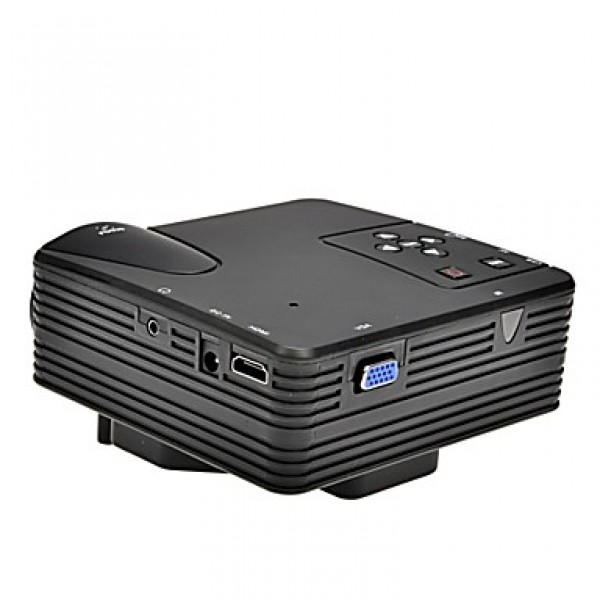 Full HD  Mini VGA (640x480) LCD Image System Multimedia LED Projector with AV/VGA/SD/USB/HDMI Slots(H80)  