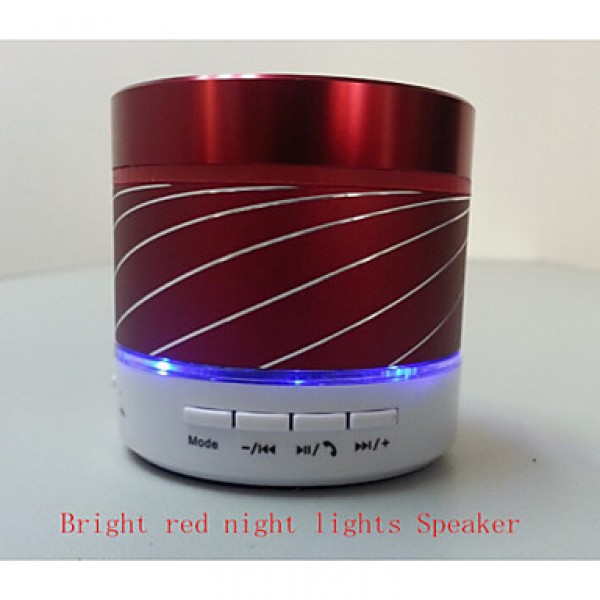 Cylindrical Colorful LED Lights Mini Stereo Bluetooth Hands-free Phone Conversation Speaker Card